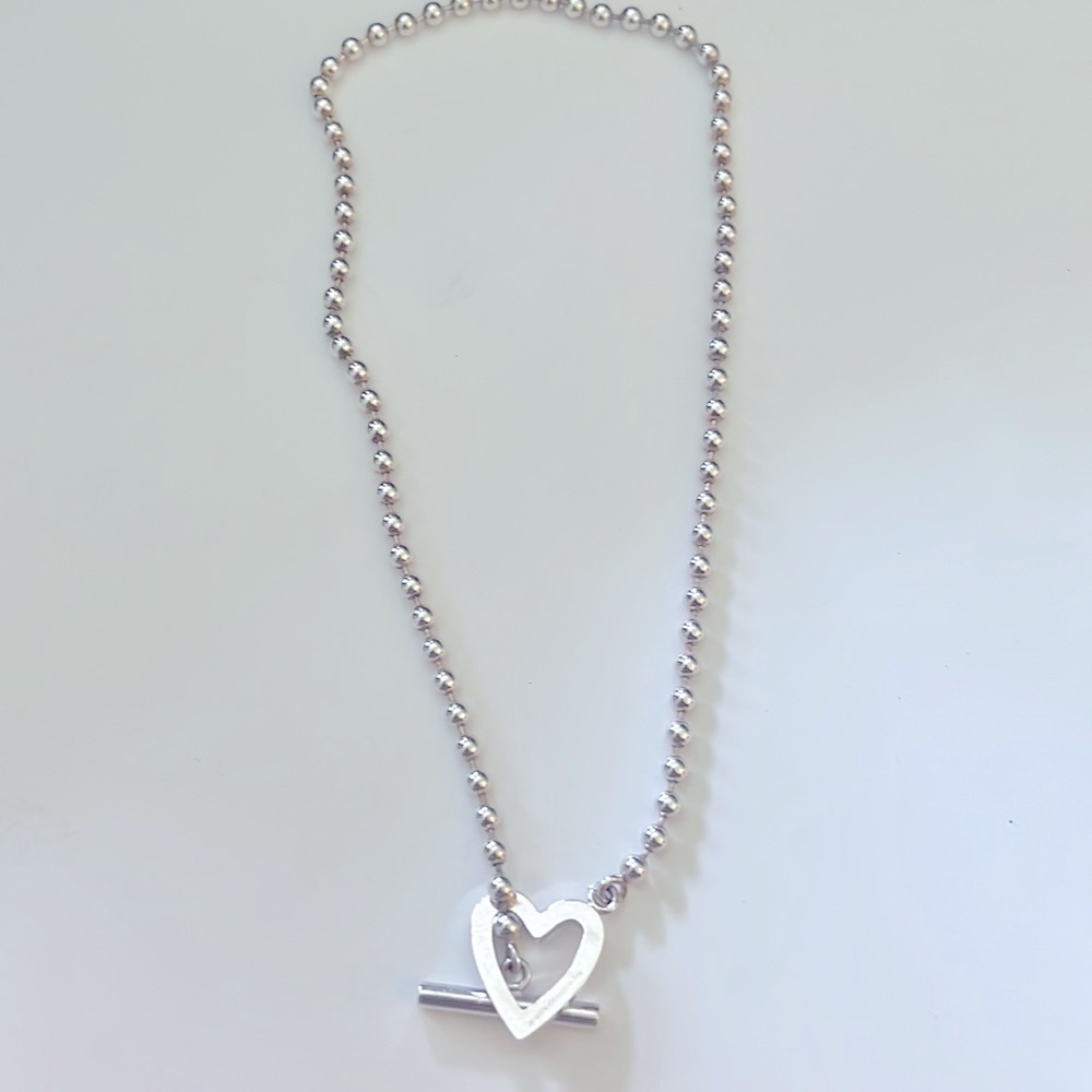 Gucci Sterling Silver Necklace with box heart motif